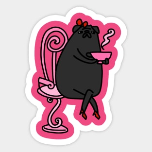 Luxurious Black Pug Sticker